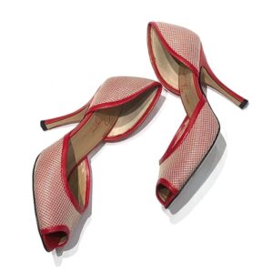 Closed back two tone peep toe