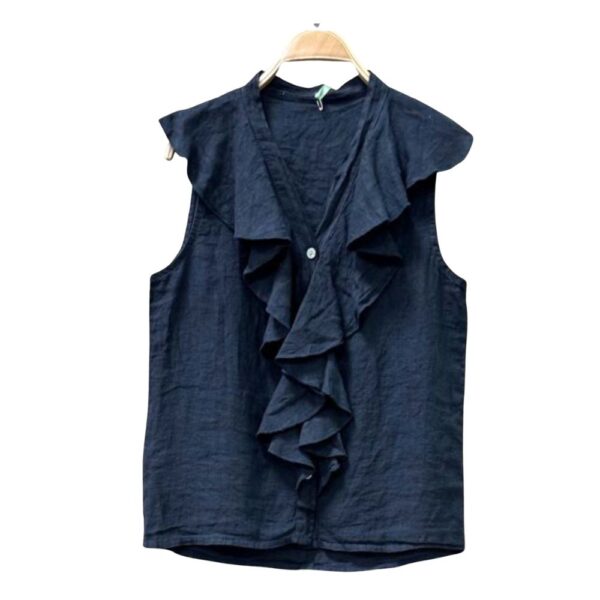 Linen Frill Top -FANG-25078-3